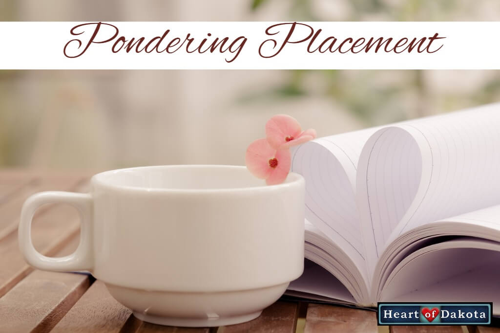 Heart of Dakota - Pondering Placement