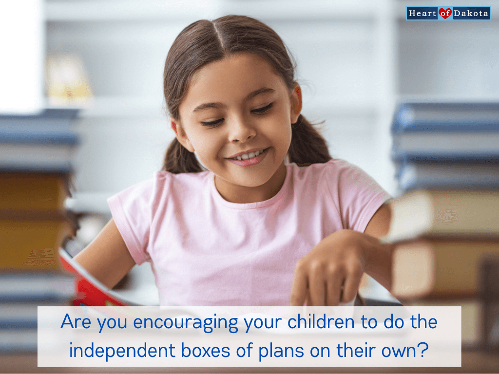 Read more about the article Are you encouraging your children to do the independent boxes of plans on their own?